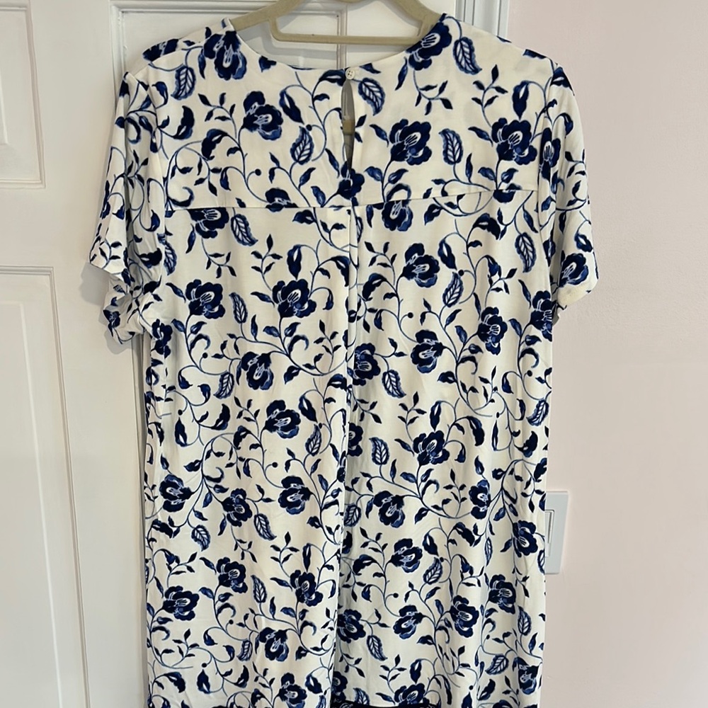 J.Jill Floral Blue and Cream Dress - Picture 2 of 6